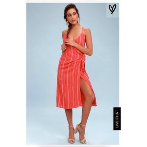 LULUS | Bordeaux blooms Red Striped Dress